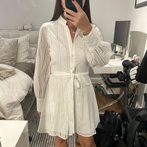 Zara RARE white long sleeve dress small